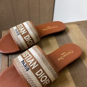 Dior Women's Brown Slide Sandals